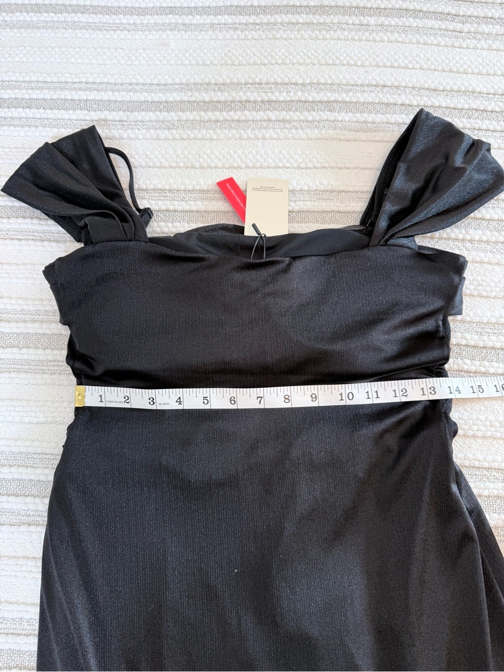 Popilush Metallic Shapewear Maxi Dress Off Shoulder Ruched High Slit Black L - Picture 13 of 16